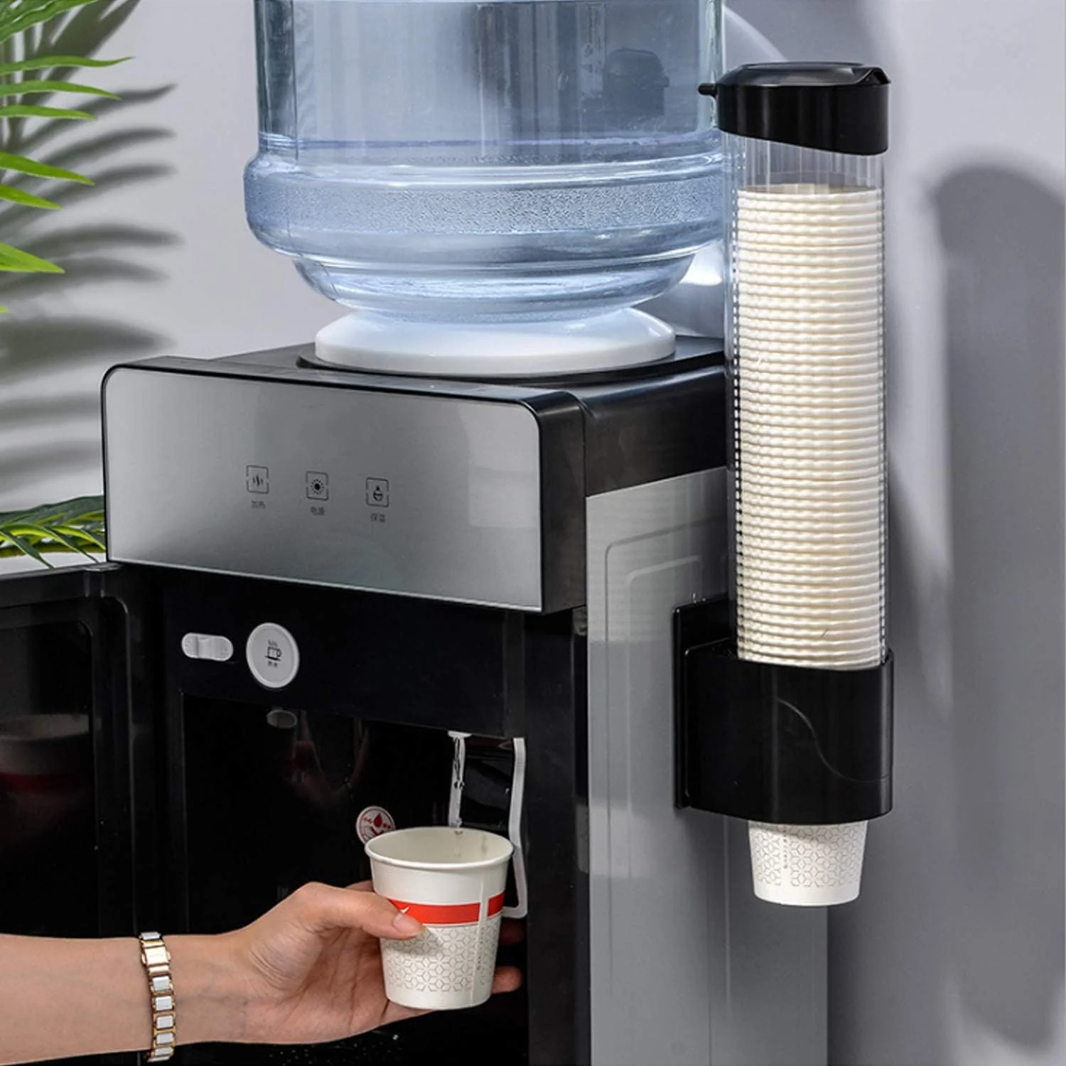 Dispensador de vasos de papel, organizador de plástico, práctico contenedor para cocina y oficina, plástico premium, 7,5 cm, 50 vasos - Imagen 5