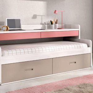 CAMA CON ESCRITORIO Y CAJONES RMBO 80*190