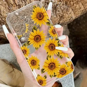 El estuche de teléfono de girasol es compatible con iPhone