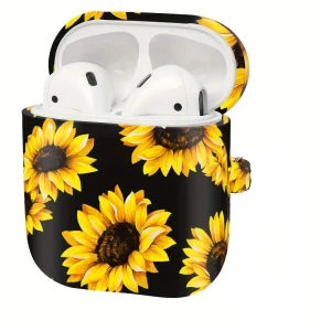 Estuche de silicona elegante diseño girasol, airpods Pro 2, Cubiertas protectoras duraderas