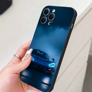 Funda antichoque para teléfono con estilo de coche de carreras, compatible con iPhone 12