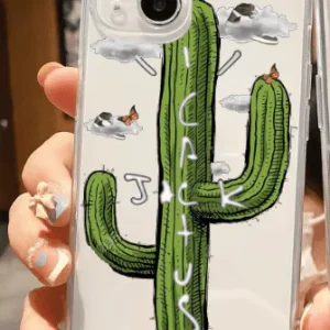 funda con diseño de cactus  suave transparente para iphone 13 pro