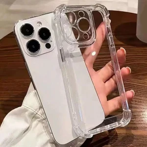 Funda de acrílico y TPU anticaídas, compatible con iPhone con estampado de brillo