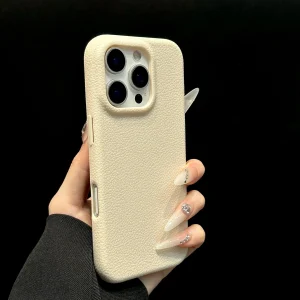 Funda de lujo con textura de cuero mate a prueba de golpes para iPhone