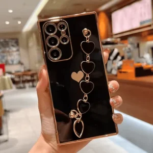 Funda de pulsera de silicona chapada para Samsung Galaxy S22 Ultra