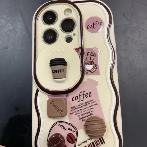 Funda  Protector De Teléfono Móvil Coffee Bear Coffee Chocolate Push Lens, para 15 pro