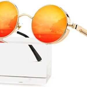 Gafas de sol redondas Steampunk círculo Lennon Hippie