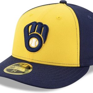 Gorra amarilla alternativa de los Milwaukee Brewers, de perfil bajo y ajustada