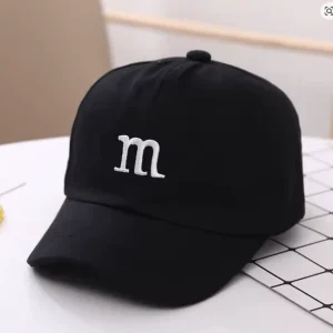 Gorra de béisbol con letras M de Hip Hop para niños de 1 a 6-8-12-15 años