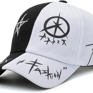 Gorras de béisbol con graffiti, color negro y blanco, retazos para hombres , gorra de hip hop