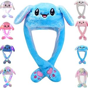 Gorro de conejo con orejas móviles y saltadores de Umbresen gorro de peluche divertido para niños