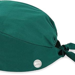Gorro quirúrgicos ajustables con lazo en la espalda, con botón y banda para el sudor
