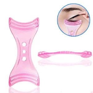 Herramienta delineadora de ojos, plantilla de guía de rímel rosa, para dar forma a las pestañas