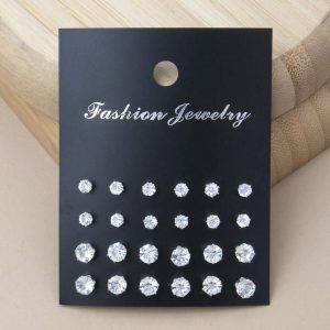 Juego de 12 pares de pendientes de estilo minimalista