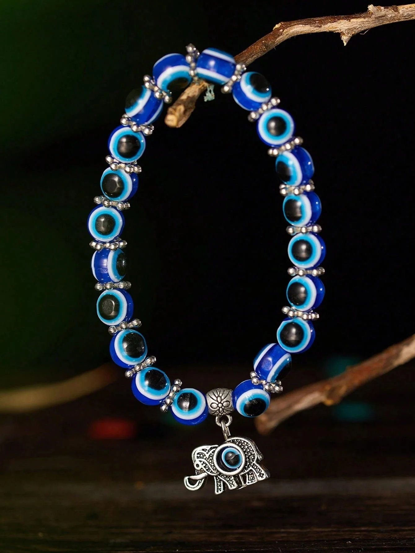 Juego de 6 pulseras de cuentas con diseño de mano de Hamsa y ojo malvado para mujer - Imagen 2