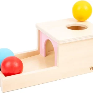 Montessori Caja de permanencia de objetos con bandeja de tres bolas