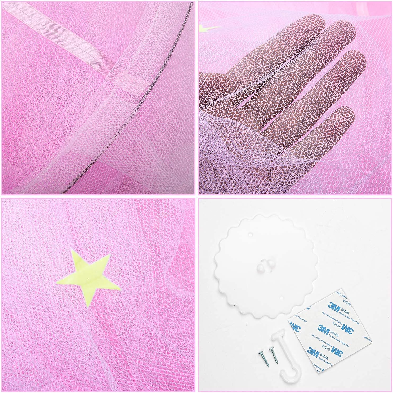 Mosquitera para cama con estrellas fluorescentes que brillan en la oscuridad, para niños - Imagen 7