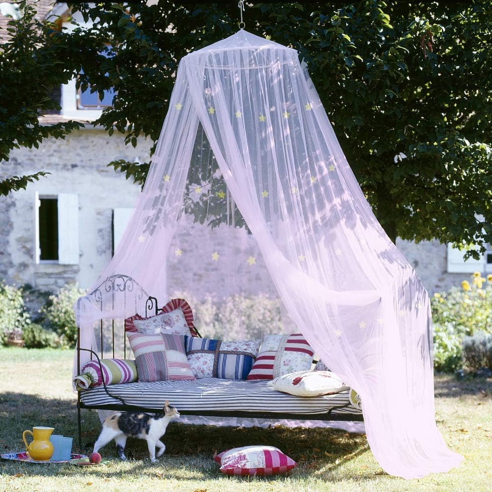 Mosquitera para cama con estrellas fluorescentes que brillan en la oscuridad, para niños - Imagen 3