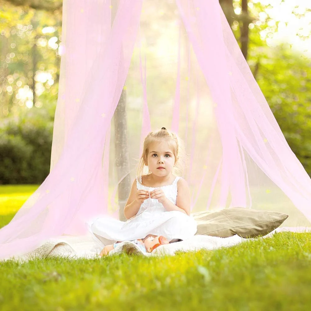 Mosquitera para cama con estrellas fluorescentes que brillan en la oscuridad, para niños - Imagen 4