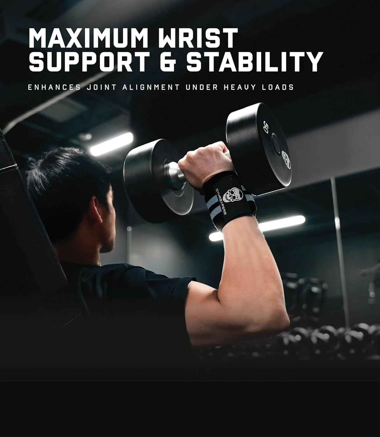 Muñequeras de levantamiento de pesas, soporte de muñeca con lazo para pulgar - Imagen 2