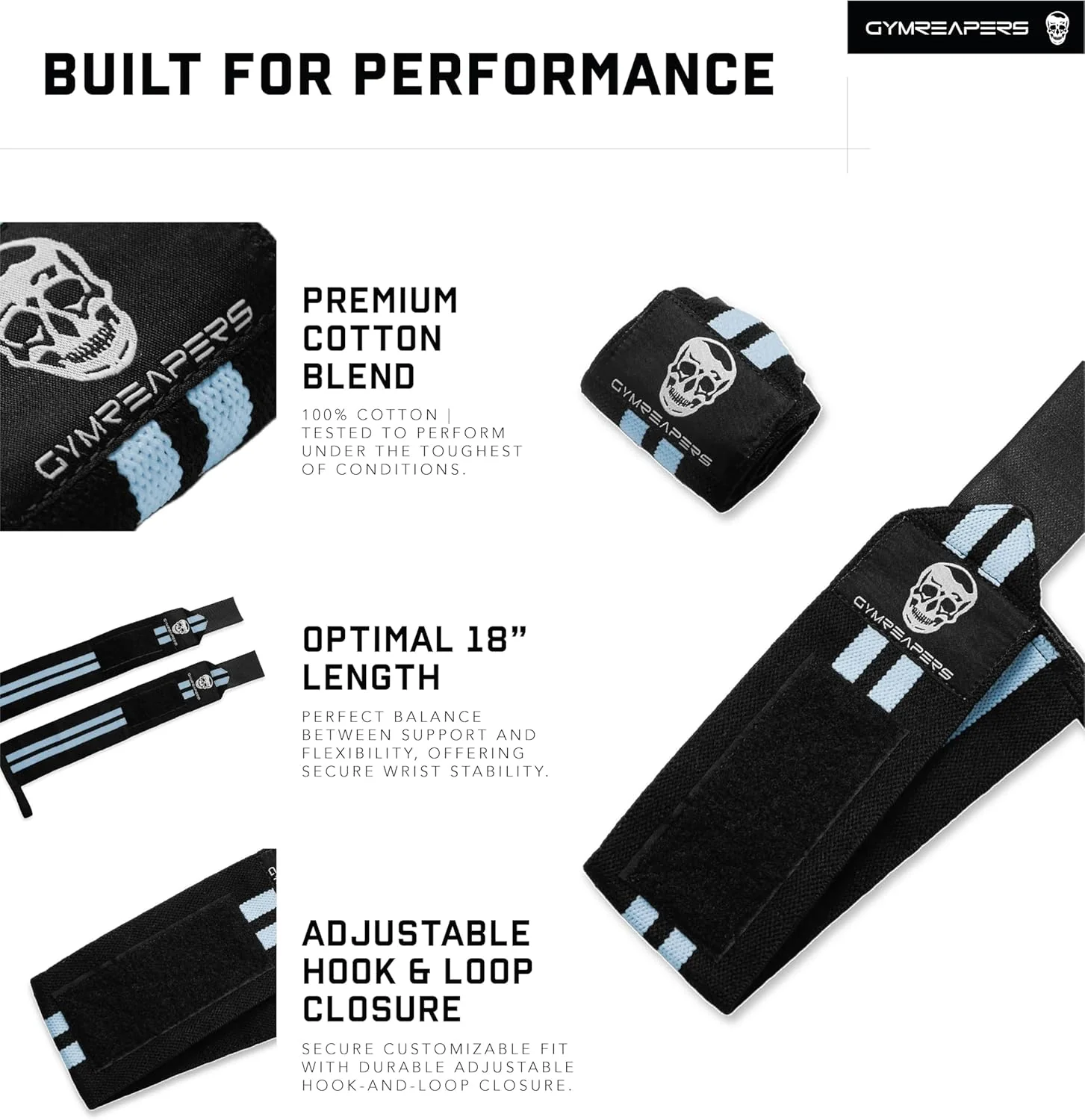 Muñequeras de levantamiento de pesas, soporte de muñeca con lazo para pulgar - Imagen 5