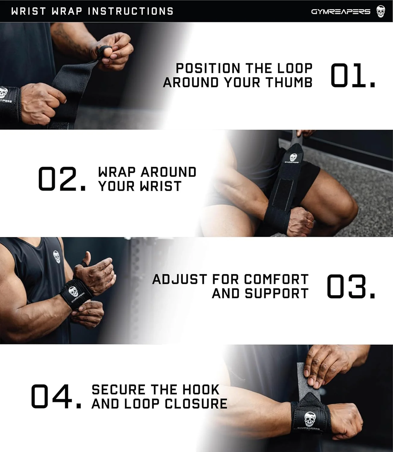 Muñequeras de levantamiento de pesas, soporte de muñeca con lazo para pulgar - Imagen 6