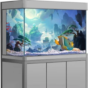 Pegatina de fondo para terrario, paisaje natural, acuario, papel tapiz autoadhesivo, 15" * 24"