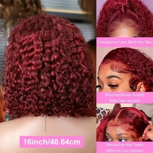 Peluca Rizada de Agua Profunda Línea Capilar Natural