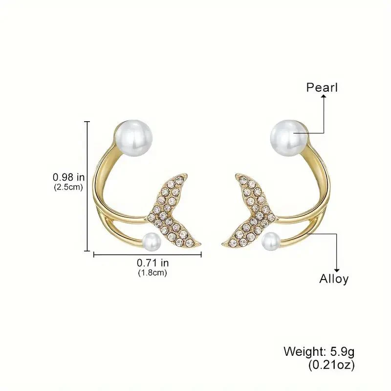 Pendientes de moda de imitación de perla de piedras de imitación exquisitos - Imagen 4