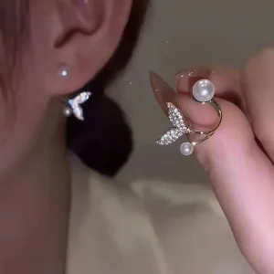 Pendientes de moda de imitación de perla de piedras de imitación exquisitos