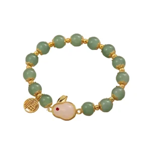 Pulsera Conejito de la Suerte Verde