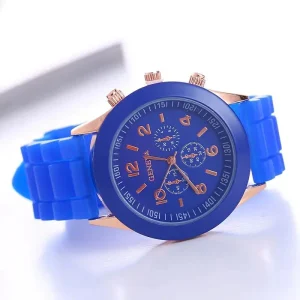 Reloj de cuarzo de silicona color caramelo, reloj de pulsera analógico de gelatina de moda