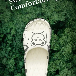 Sandalias de hombre con estampado de oso, material EVA suave y ligero
