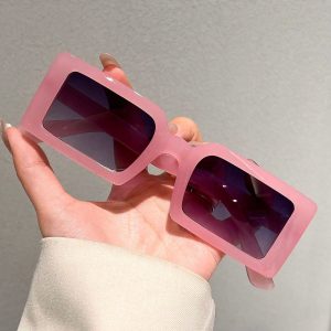 Shein 1 Par de gafas de moda rectangulares pequeñas, adecuadas para vacaciones, viajes, deportes
