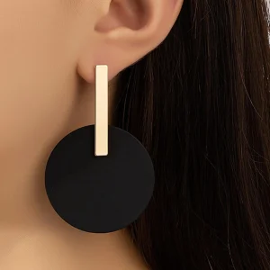 SHEIN 1 par de pendientes de aro geométrico de moda para mujeres