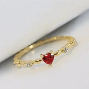 SHEIN 1 pieza Anillo de compromiso con diseño minimalista de corazón