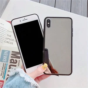 Shein 1 pieza Funda para teléfono con diseño de lente de cámara y acabado espejo  para iPhone XS Max