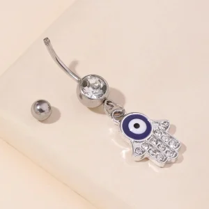 Shein 1 pieza Hip hop mano Hamsa incrustado con diamante