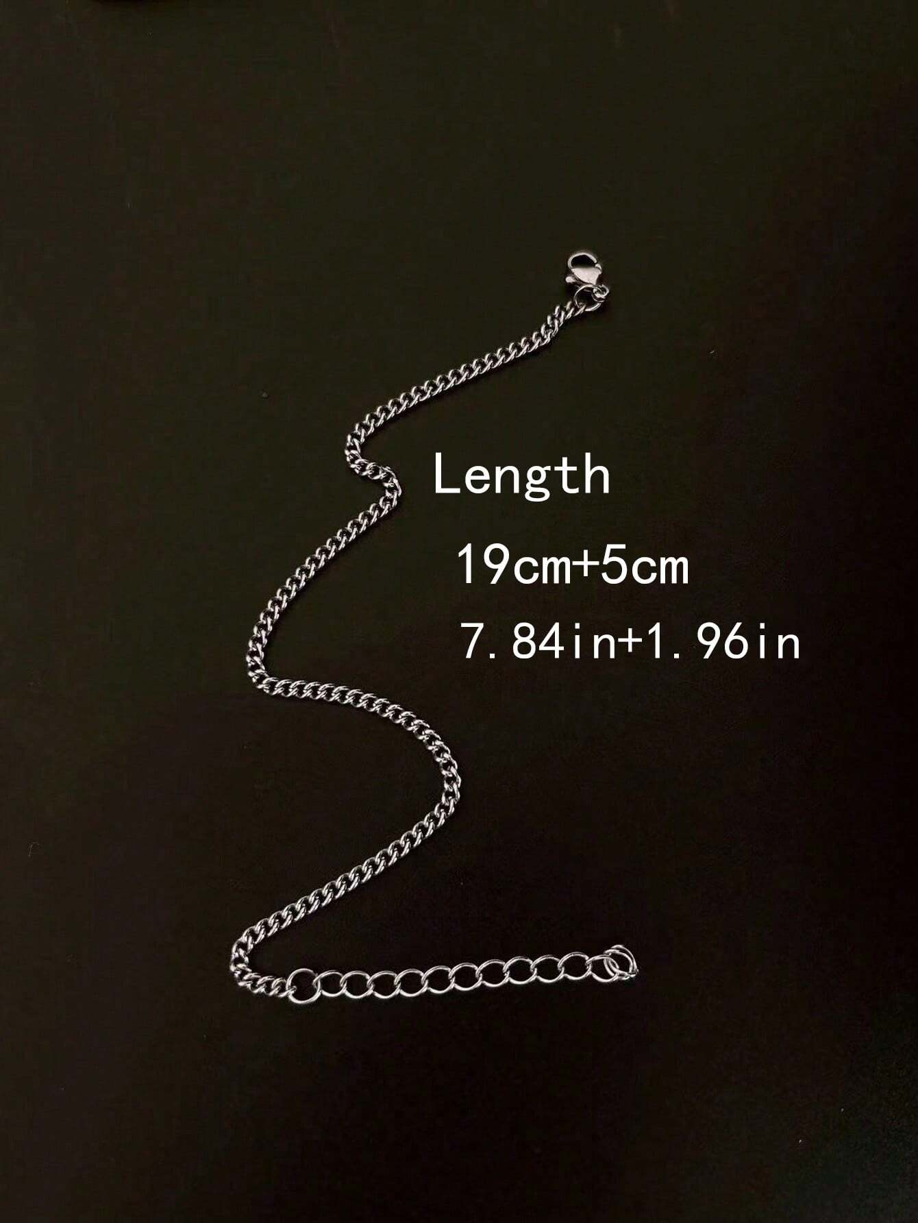 SHEIN 1 Pieza Pulsera De Cadena Básica Clásica De Acero Inoxidable Para Hombre - Imagen 2