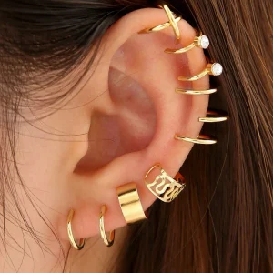 Shein 12 piezas/set pendientes de Clip de cartílago de manguito de oreja Clip de oreja pendientes de cartílago