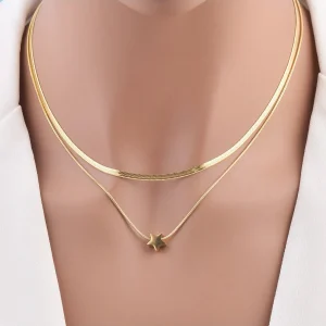 Shein 2 colgantes de acero inoxidable pulido en forma de estrella con perforación