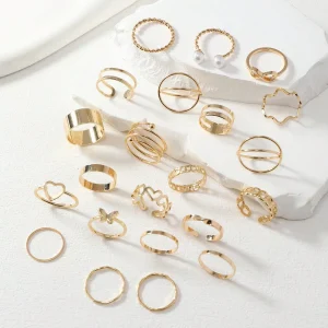 Shein 22 anillos sencillos para niña, personalizados