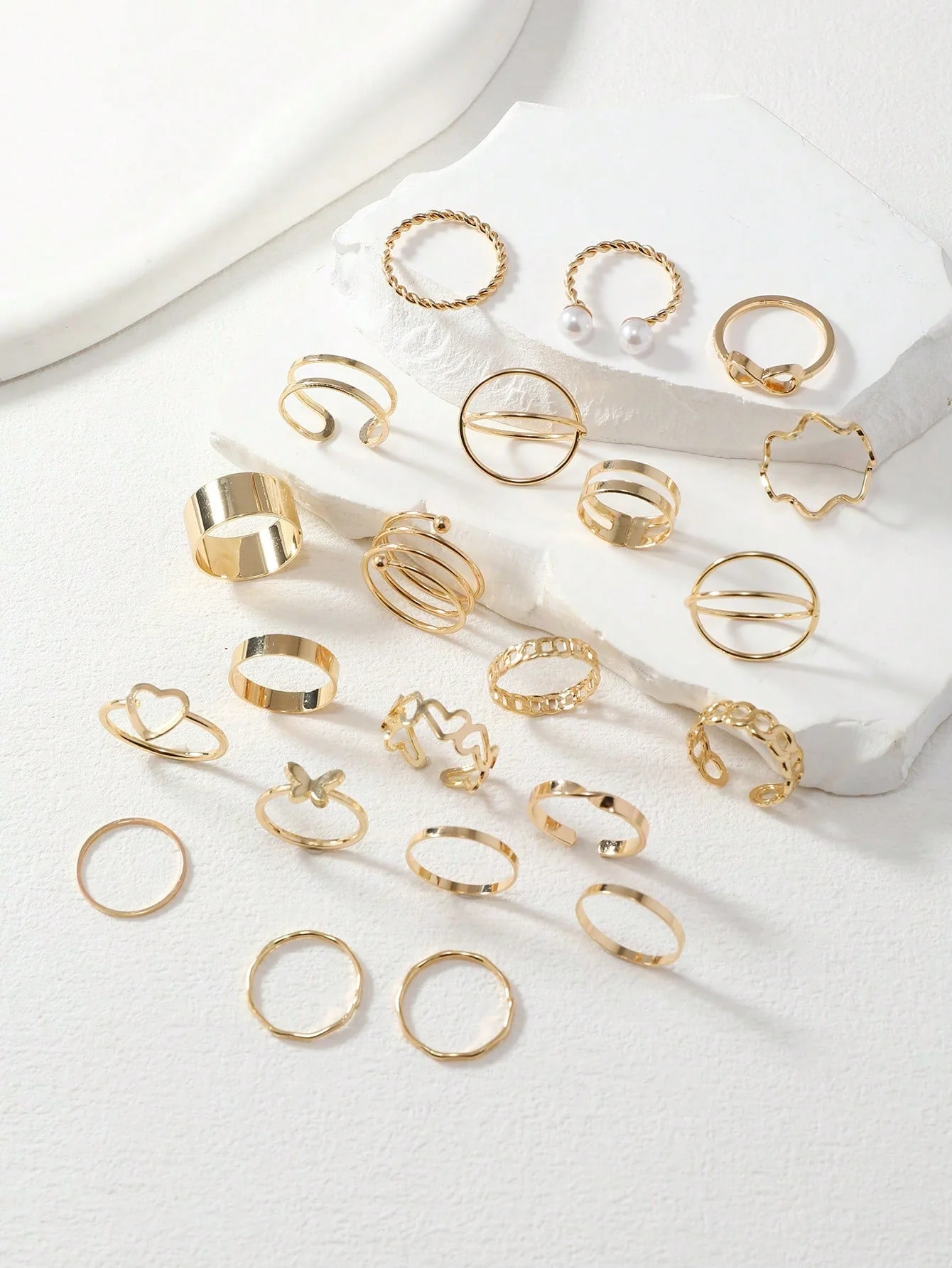 Shein 22 anillos sencillos para niña, personalizados