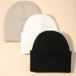 Shein 3 gorros de punto Y2k para niñas de 1 a 12 años, cálidos y bonitos