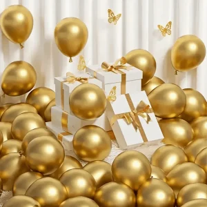 SHEIN 50 Globos de metal cromado , decoración de graduación, cumpleaños