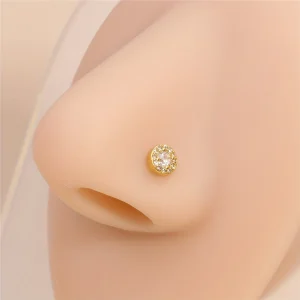 SHEIN Anillo de nariz con tachuelas en forma de L para mujer