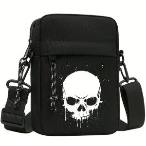 Shein Bolso bandolera pequeño con diseño de calavera, minibolso de hombro pequeño