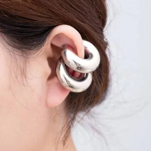 Shein Conjunto De 2 Pares De Pendientes De C De Acero