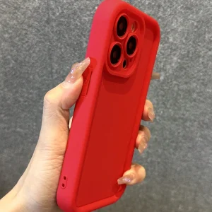 Shein Funda de teléfono roja simple y gruesa anti-caídas, adecuada para iPhone XR