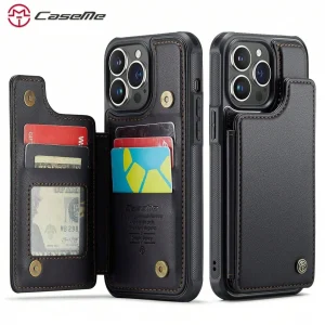 Shein Funda tipo cartera para teléfono CASEME, de piel sintética, con ranuras para tarjetas